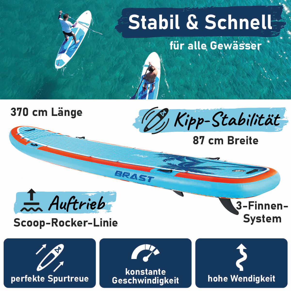 XXL SUP Board aufblasbar FAMILY SUNSET 370