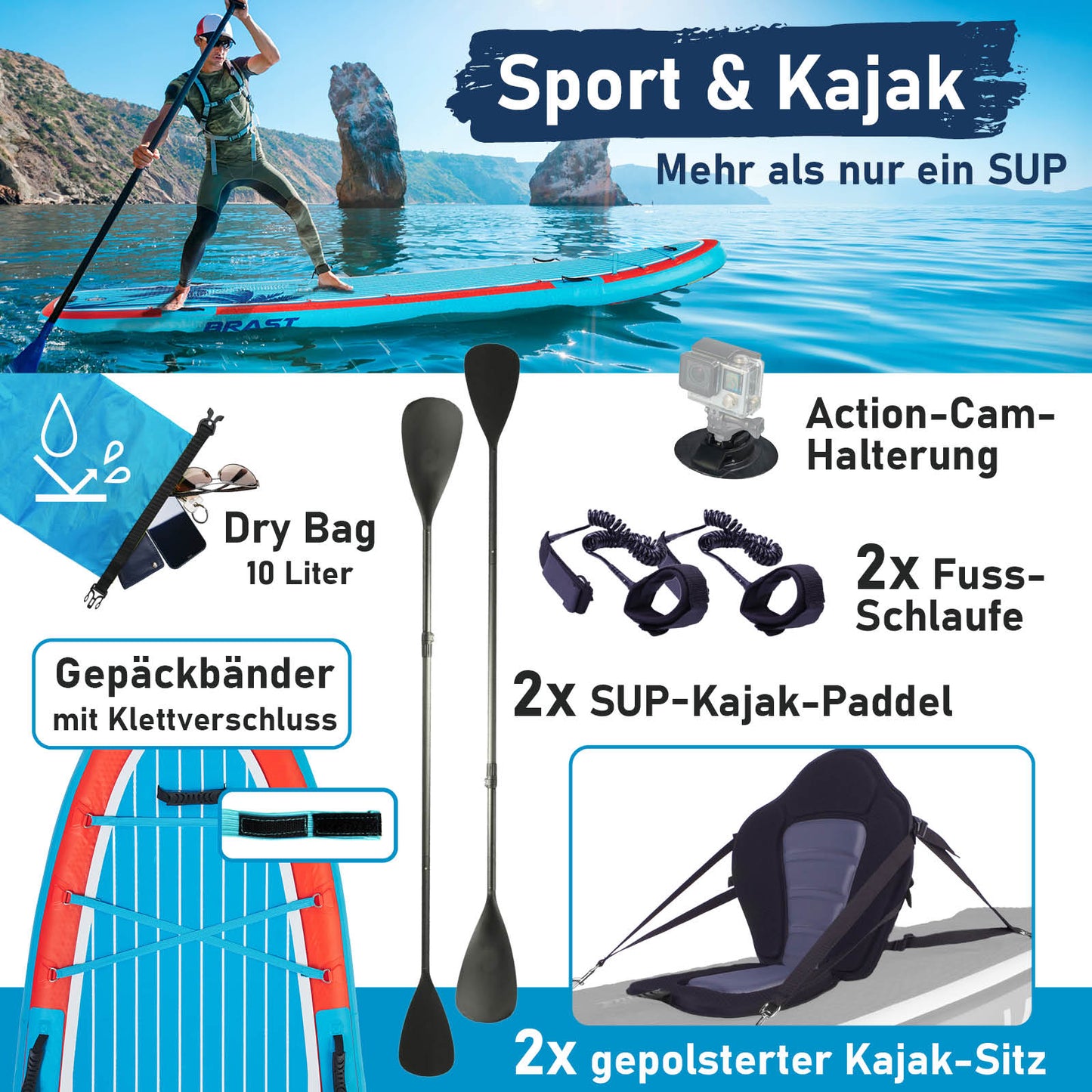 XXL SUP Board aufblasbar FAMILY SUNSET 370