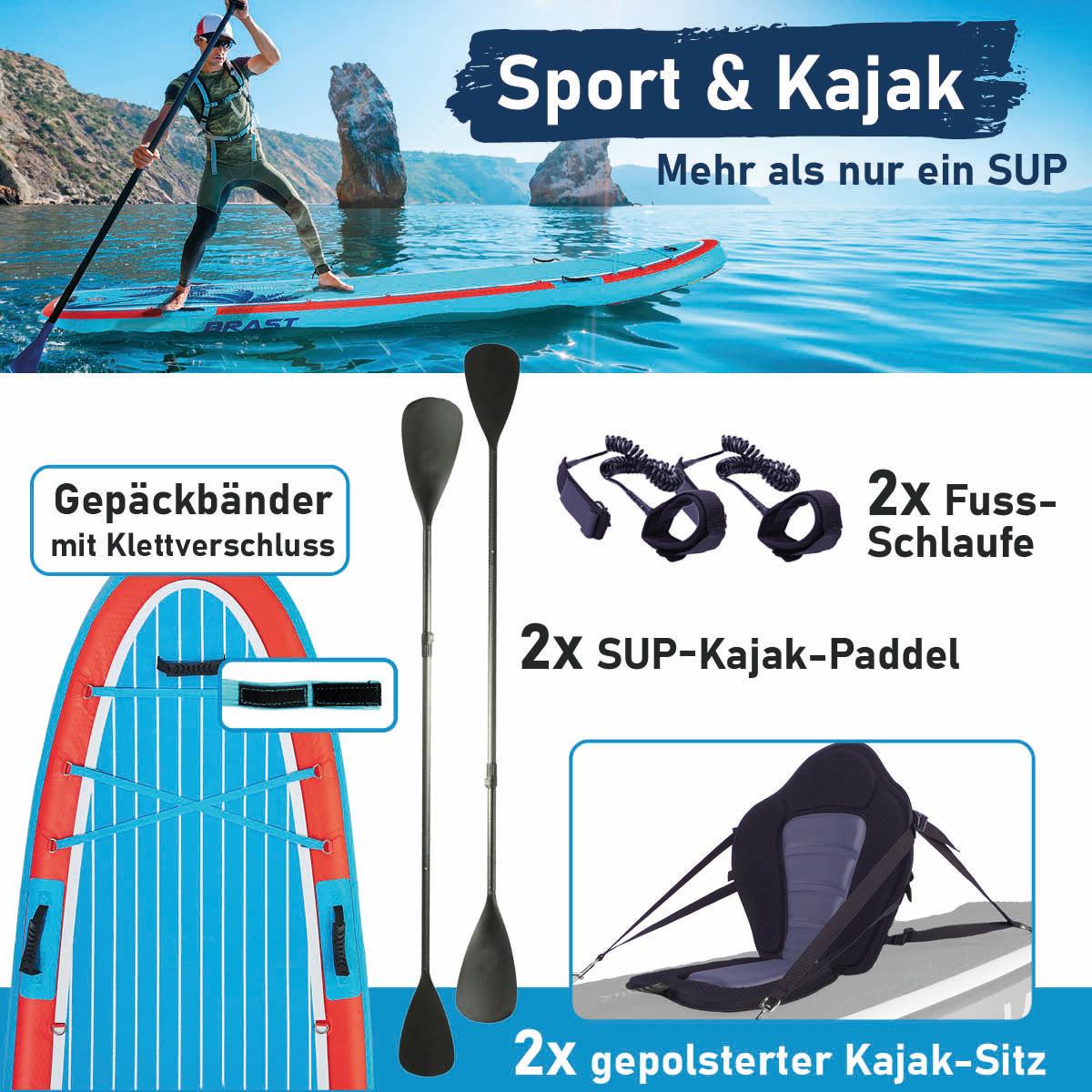 XXL SUP Board aufblasbar FAMILY SUNSET 370