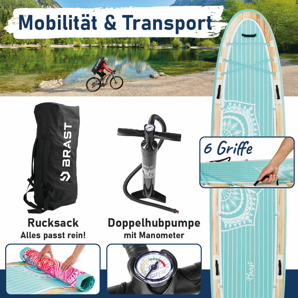 XXL SUP Board aufblasbar FAMILY MANDALA 370