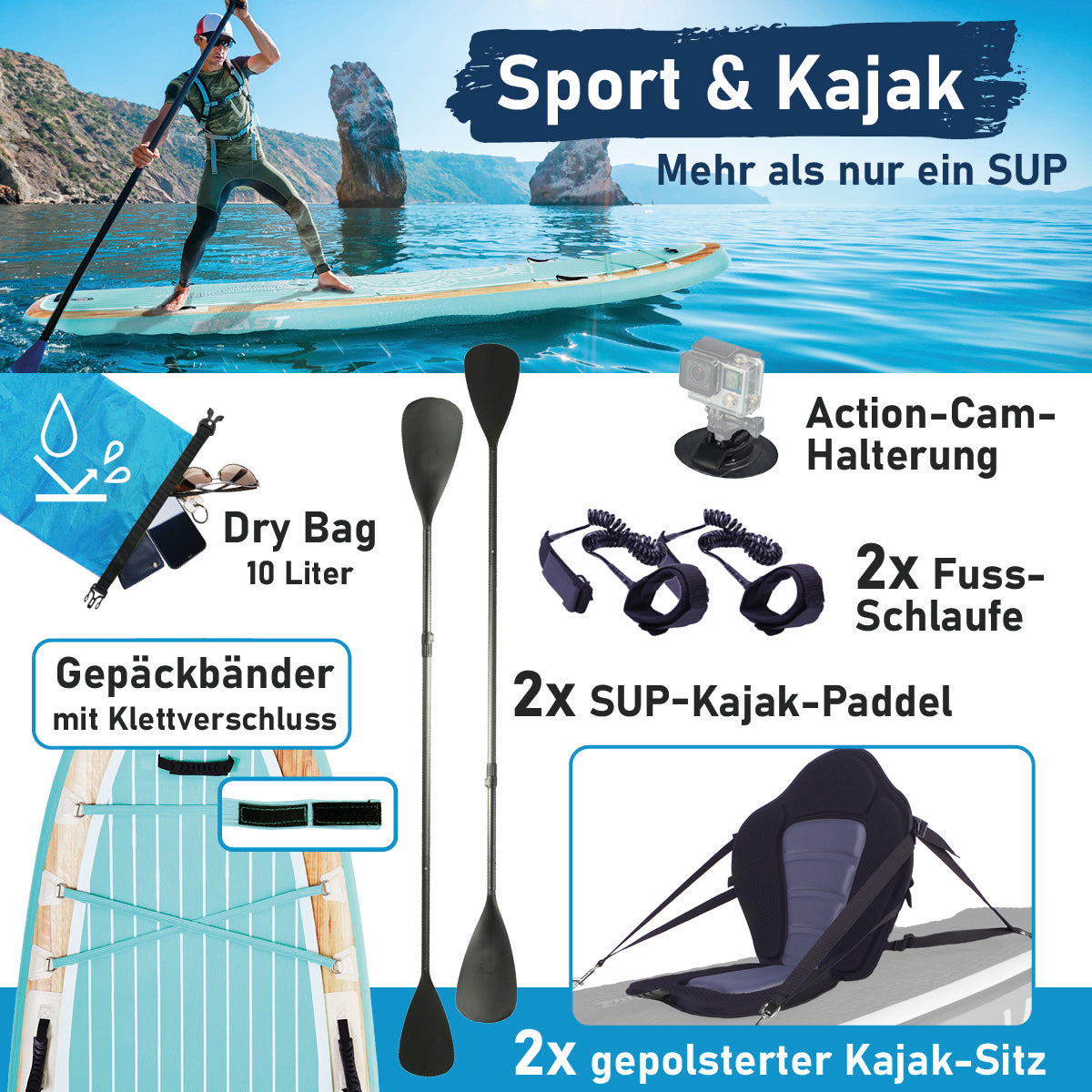 XXL SUP Board aufblasbar FAMILY MANDALA 370