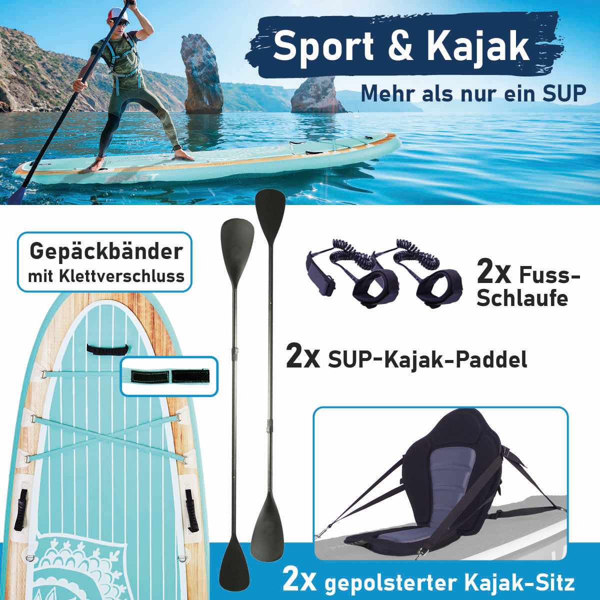 XXL SUP Board aufblasbar FAMILY MANDALA 370