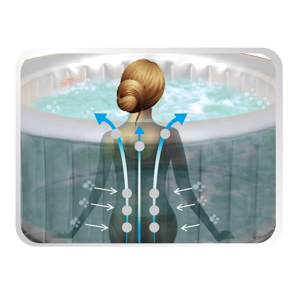 Aufblasbarer Whirlpool Outdoor mit fester Außenwand und Wassermassagefunktion für Garten Jacuzzi.