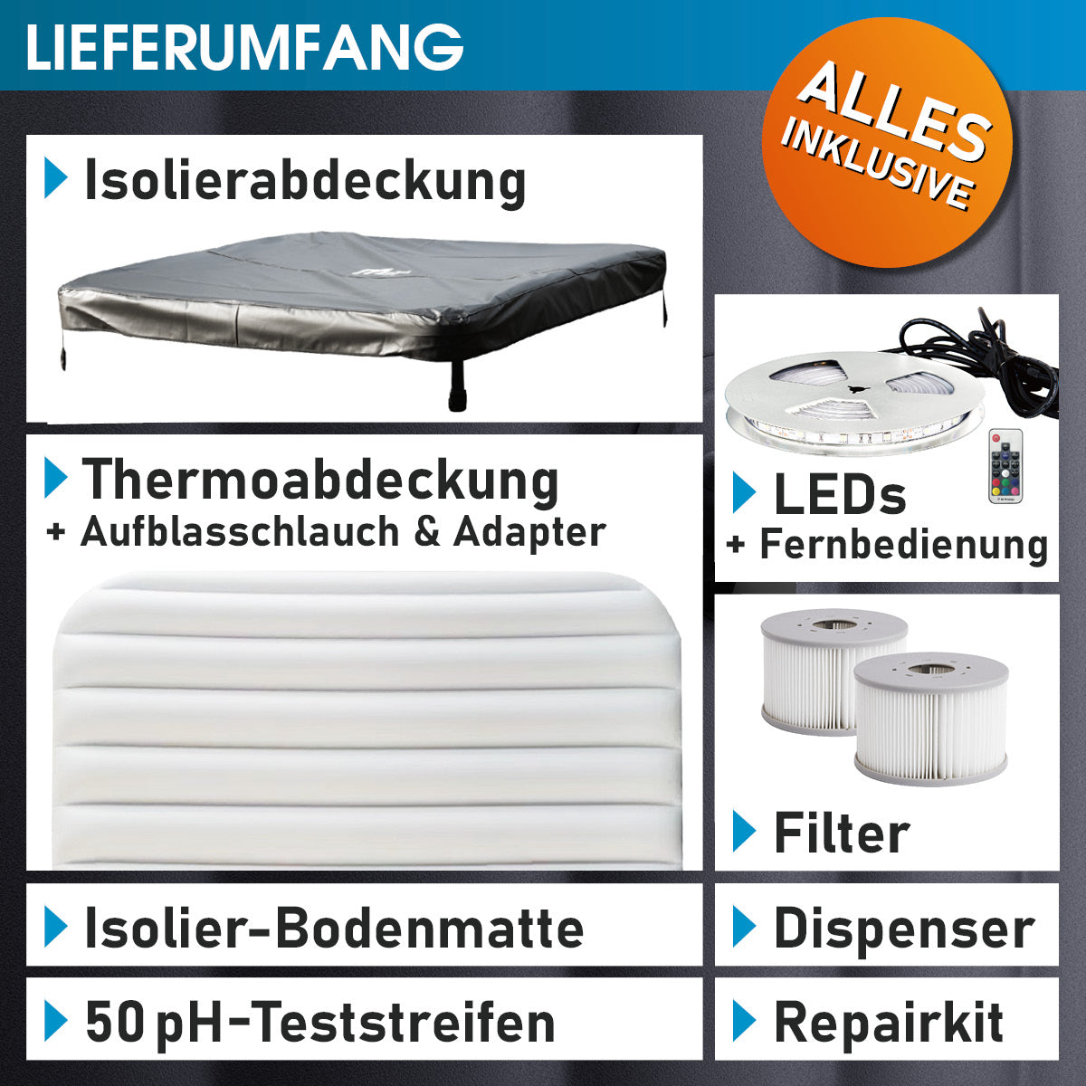 BRAST Mspa Whirlpool OSLO 6 Personen mit LED