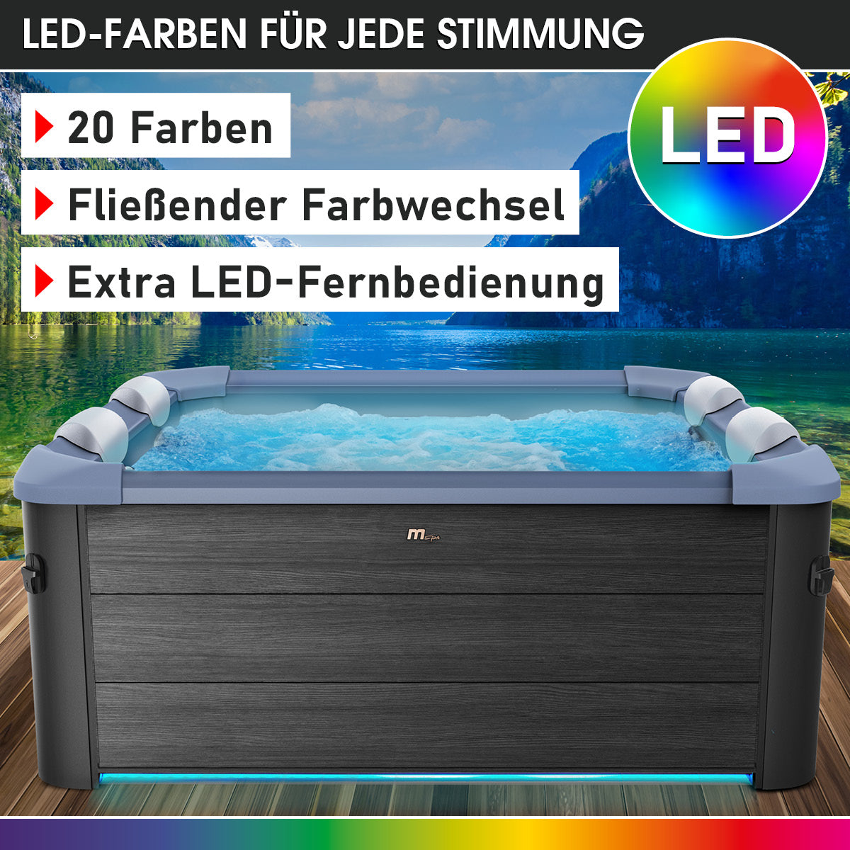 BRAST Mspa Whirlpool OSLO SAPPHIRE 6 Personen mit LED