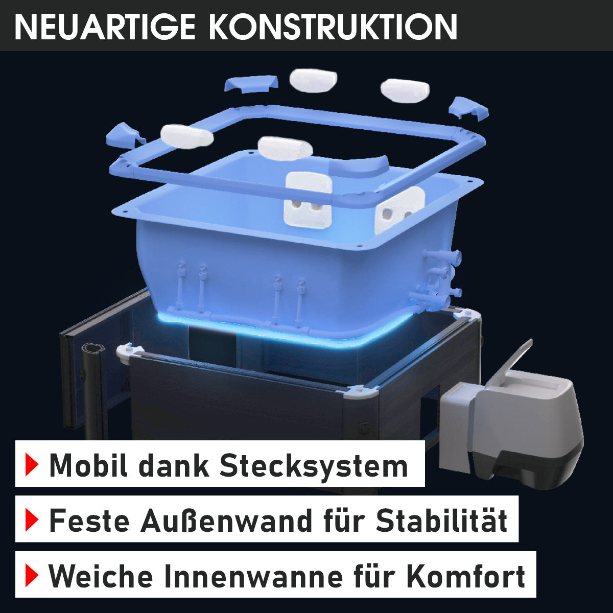 BRAST Mspa Whirlpool OSLO SAPPHIRE 6 Personen mit LED