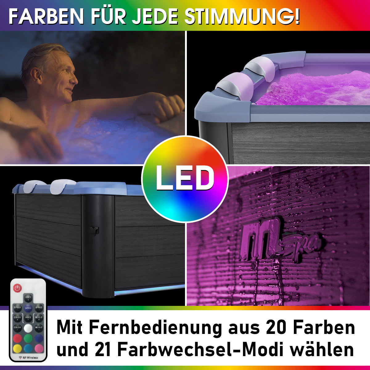 BRAST Mspa Whirlpool OSLO SAPPHIRE 6 Personen mit LED