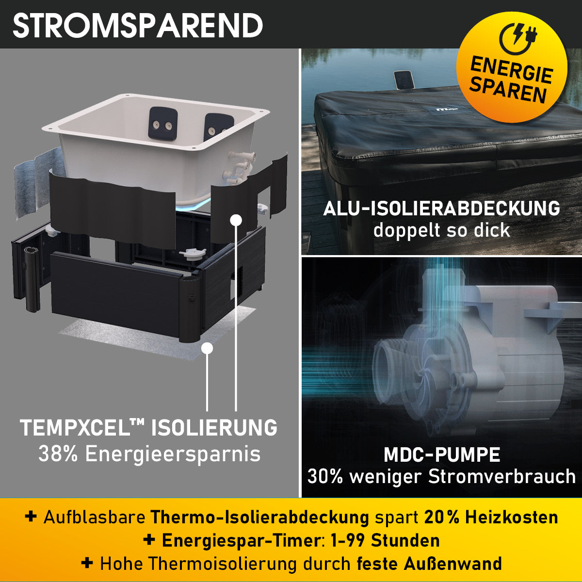 BRAST Mspa Whirlpool OSLO SAPPHIRE 6 Personen mit LED