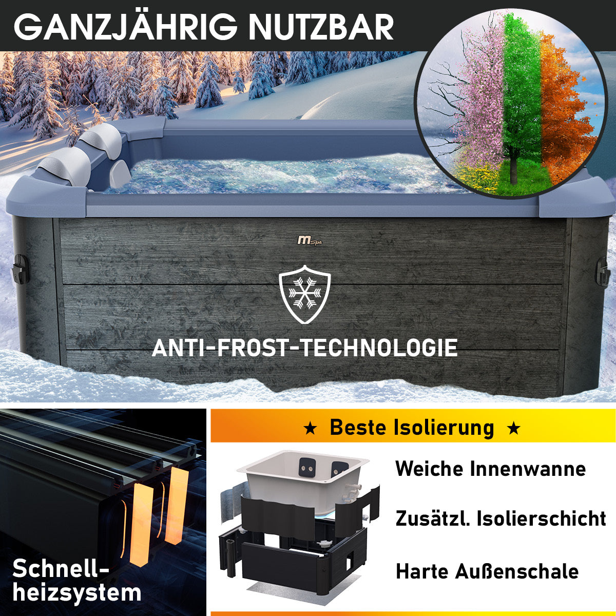 BRAST Mspa Whirlpool OSLO SAPPHIRE 6 Personen mit LED