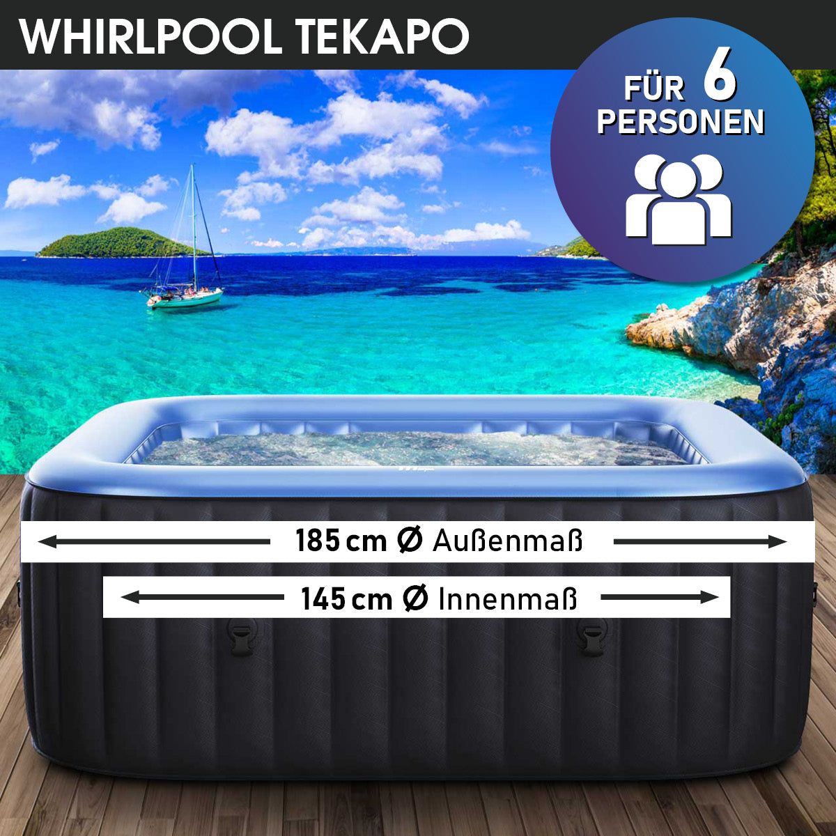 Aufblasbarer Whirlpool MSpa TEKAPO COMFORT 6 Personen