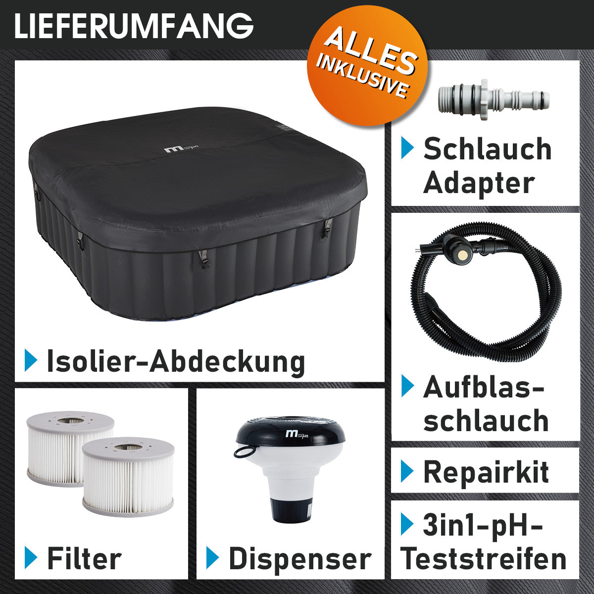 Aufblasbarer Whirlpool MSpa TEKAPO COMFORT 6 Personen