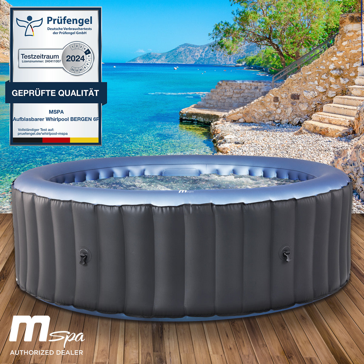 BRAST Aufblasbarer Whirlpool MSpa BERGEN COMFORT 6 Personen