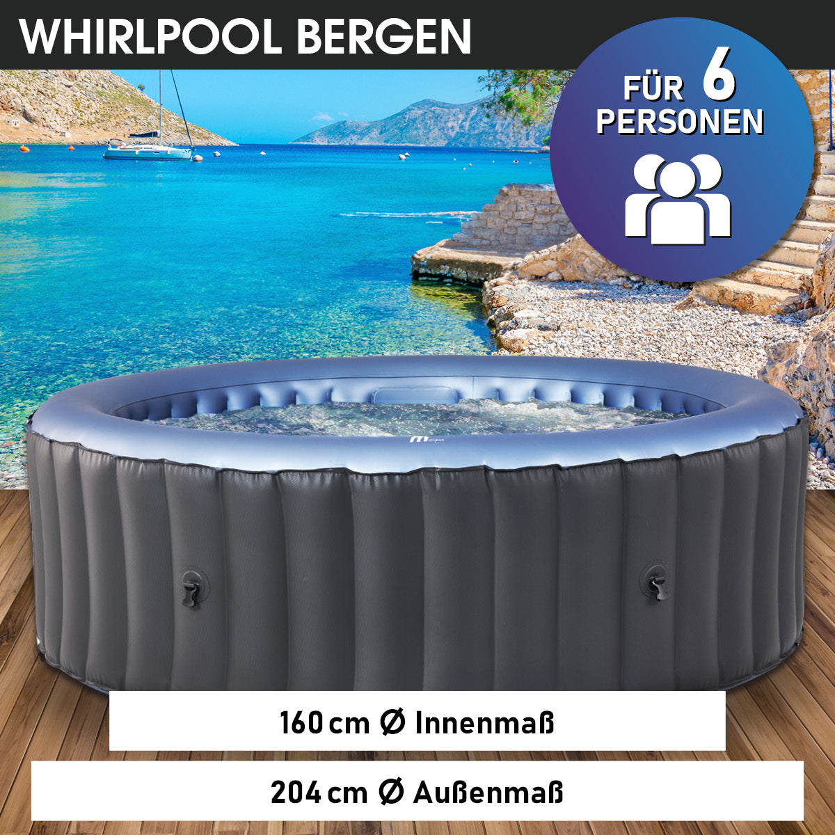 BRAST Aufblasbarer Whirlpool MSpa BERGEN COMFORT 6 Personen