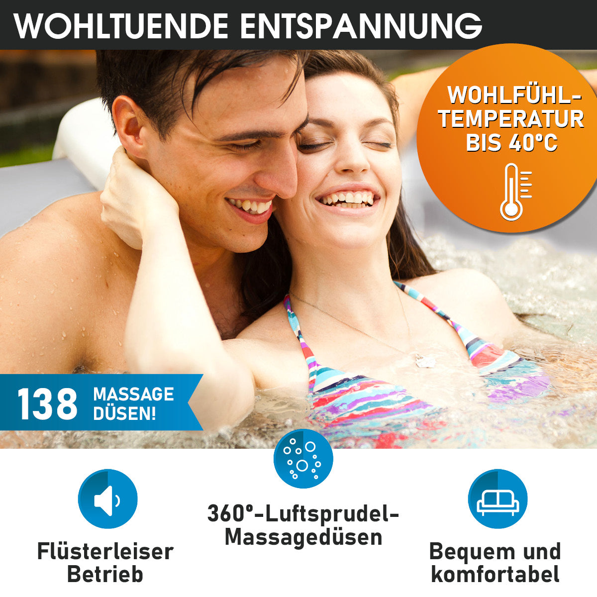 BRAST Aufblasbarer Whirlpool MSpa BERGEN COMFORT 6 Personen