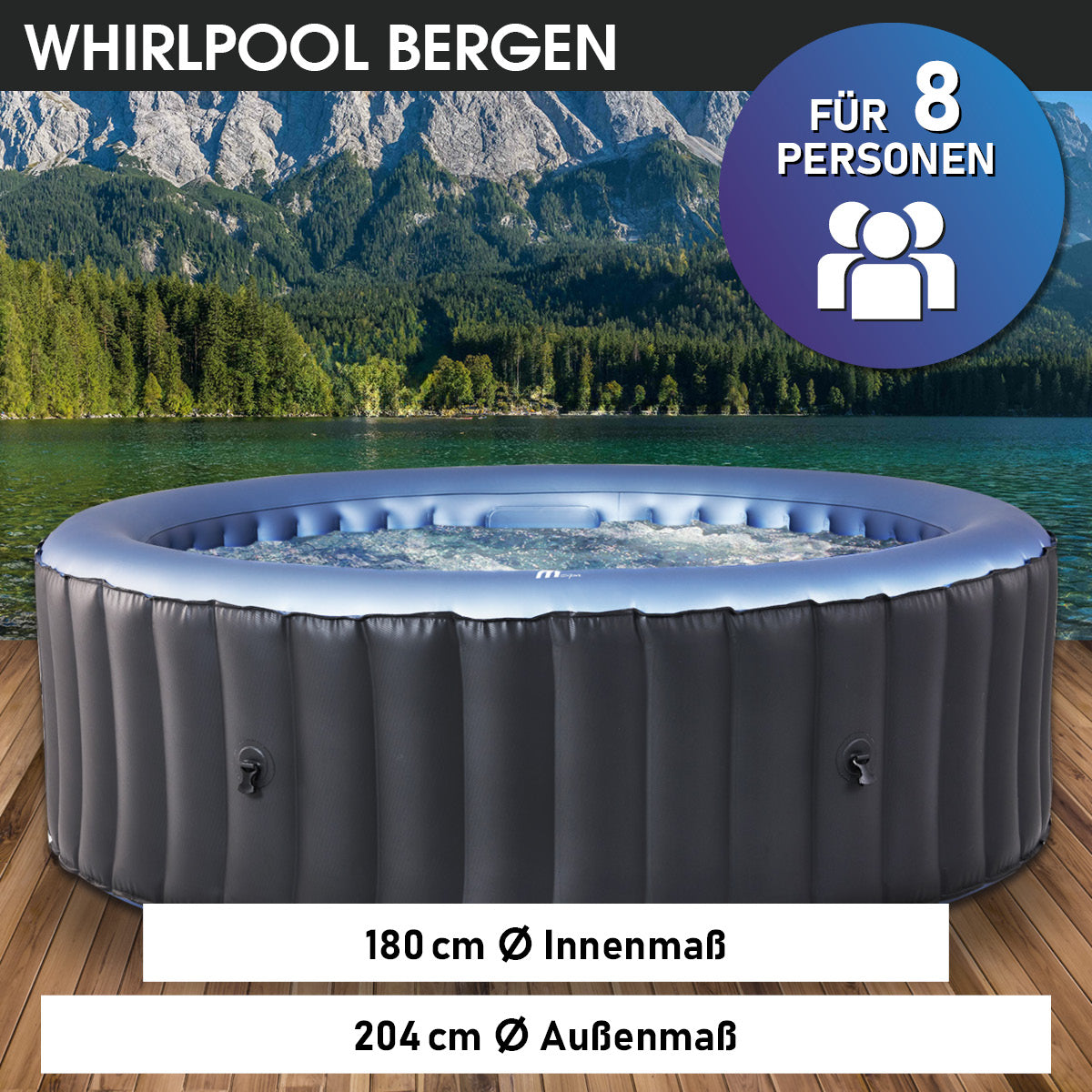 BRAST Aufblasbarer Whirlpool XXL MSpa BERGEN COMFORT 8 Personen