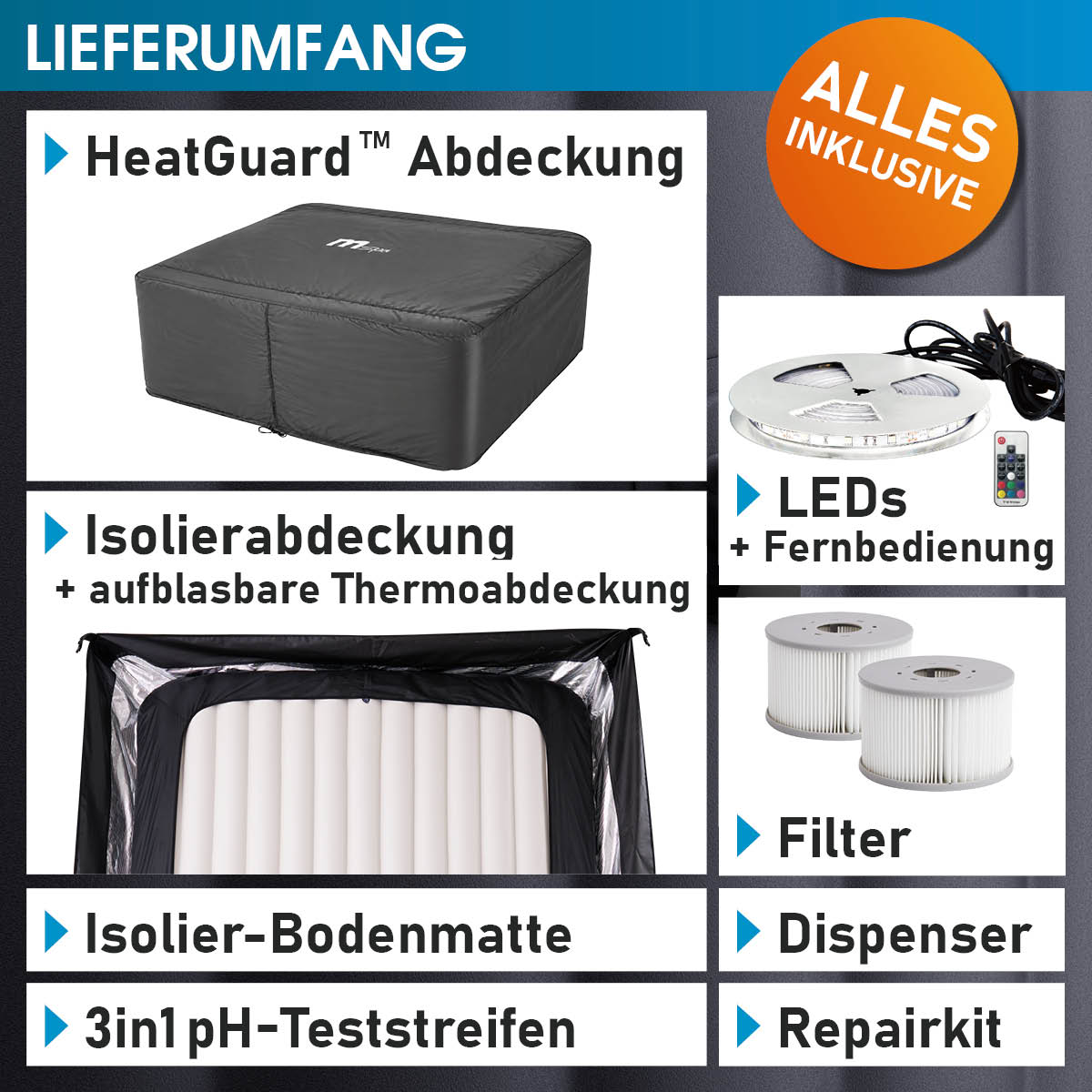 BRAST MSpa Whirlpool OSLO 200 6 Personen mit LED