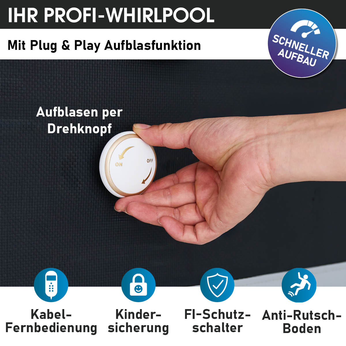 BRAST Aufblasbarer Whirlpool MSpa Premium PORTLAND