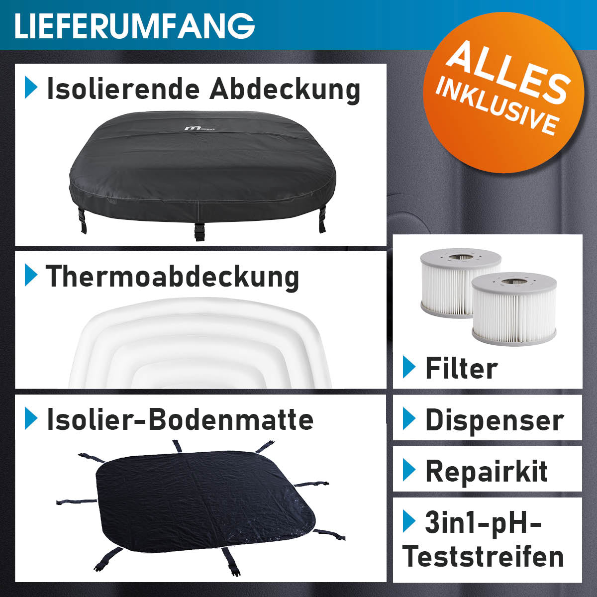 BRAST Aufblasbarer Whirlpool MSpa Premium PORTLAND