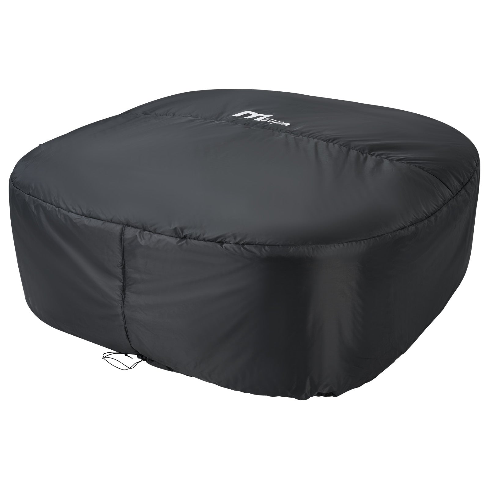 Quadratische schwarze Thermoabdeckung aus wetterfestem Material für MSpa Whirlpools bis 4 Personen.