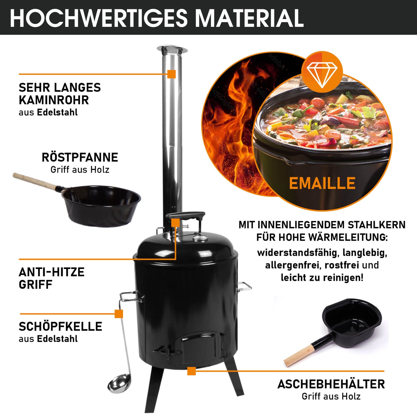 Gulaschkanone Eintopfofen DELUXE 8tlg