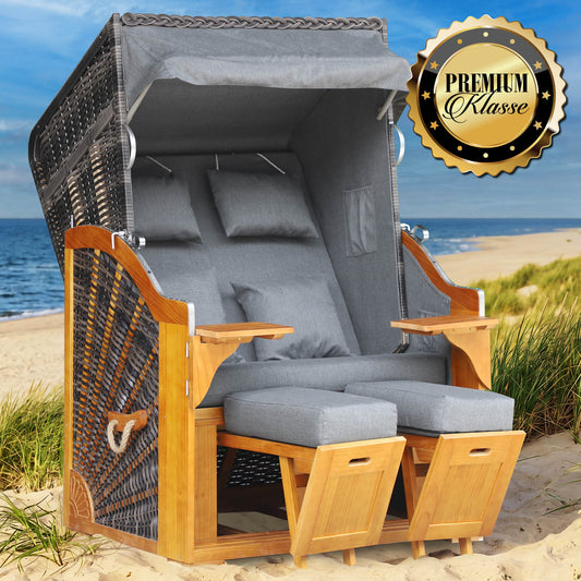 Strandkorb BORNHOLM Premium grau