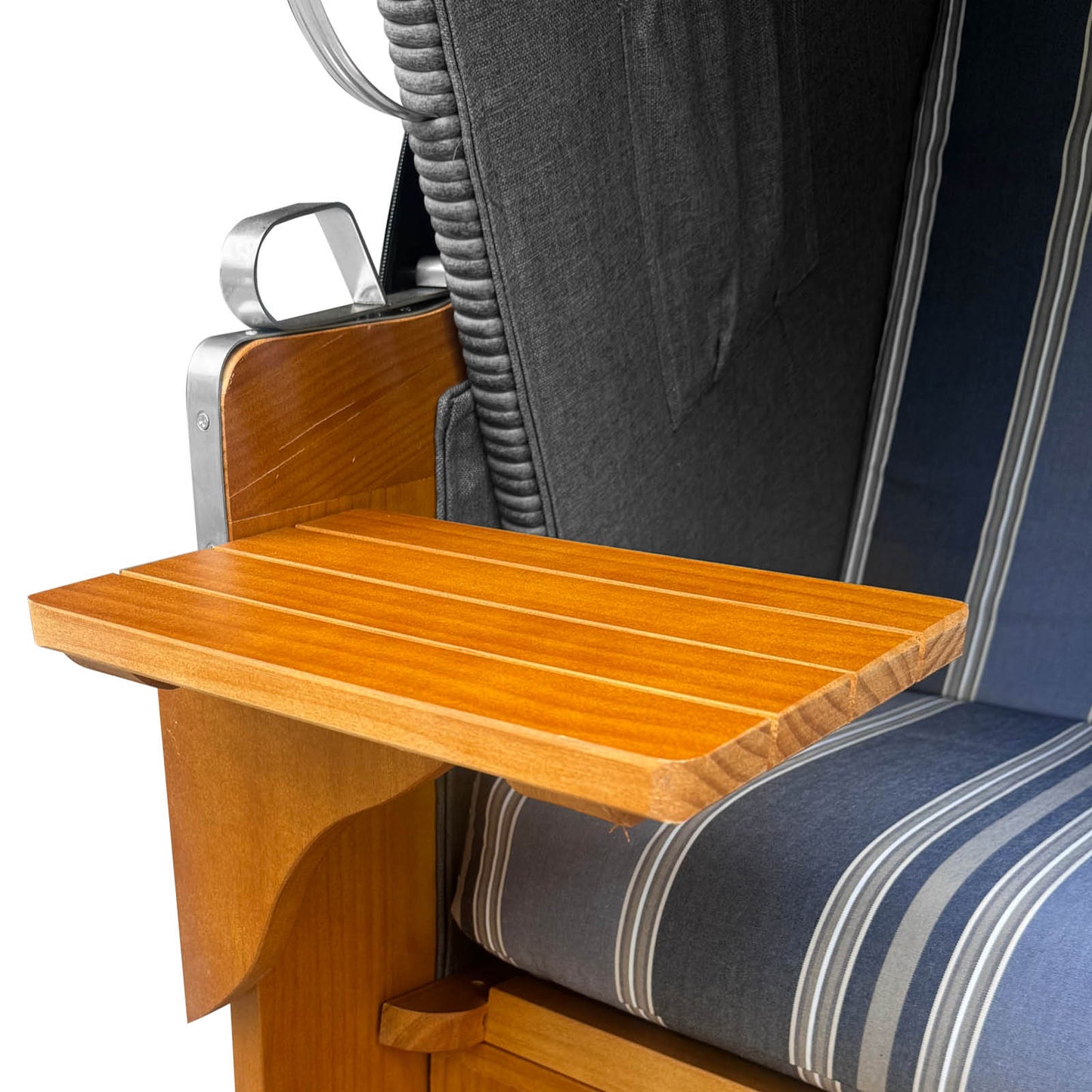 Strandkorb OCEAN VIEW Prestige grau / blau / beige gestreift