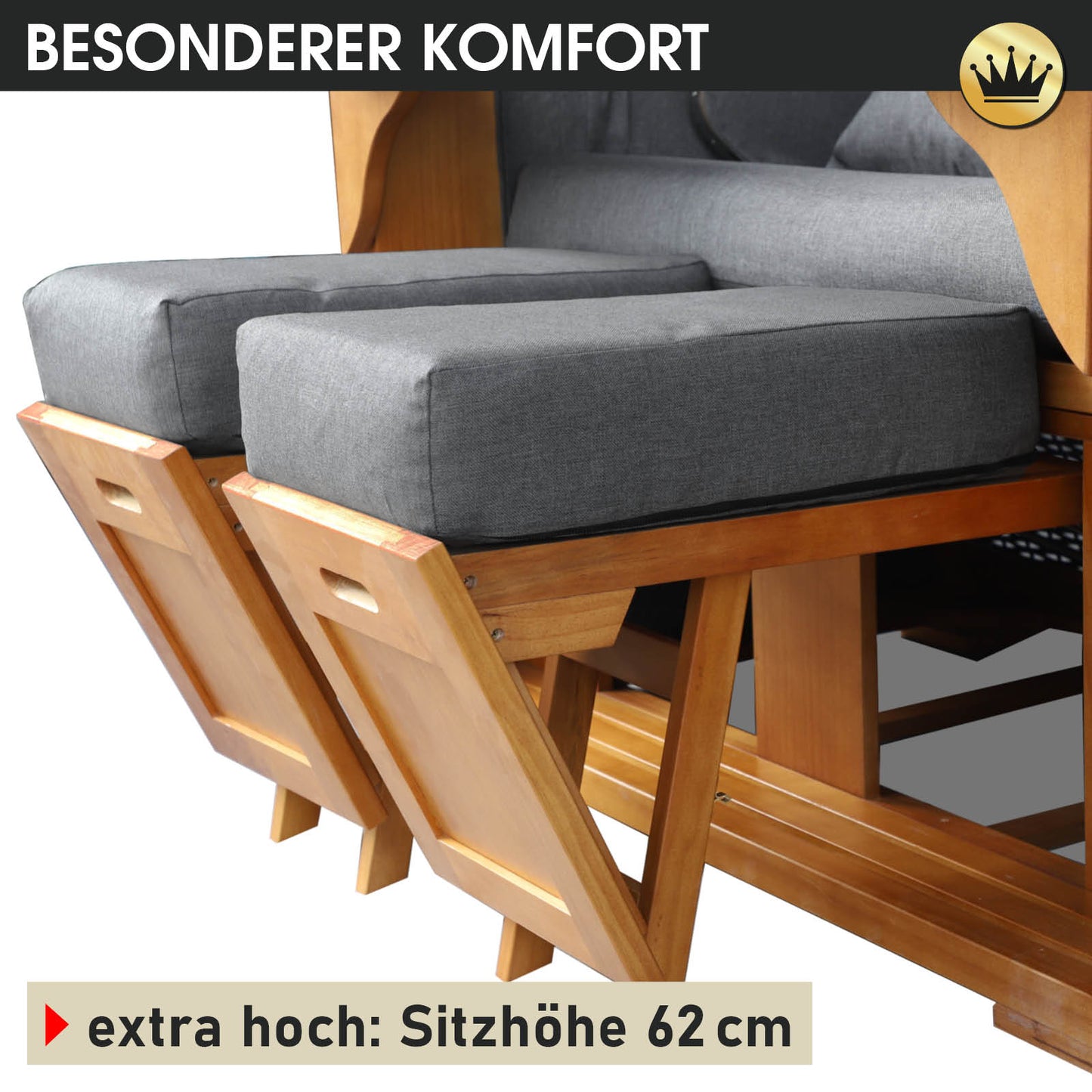Strandkorb OCEAN VIEW Prestige grau