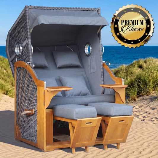 Strandkorb OCEAN VIEW Prestige grau