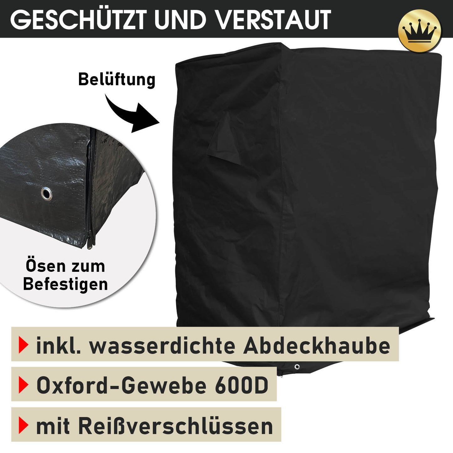 Strandkorb OCEAN VIEW Prestige anthrazit / weiß gestreift