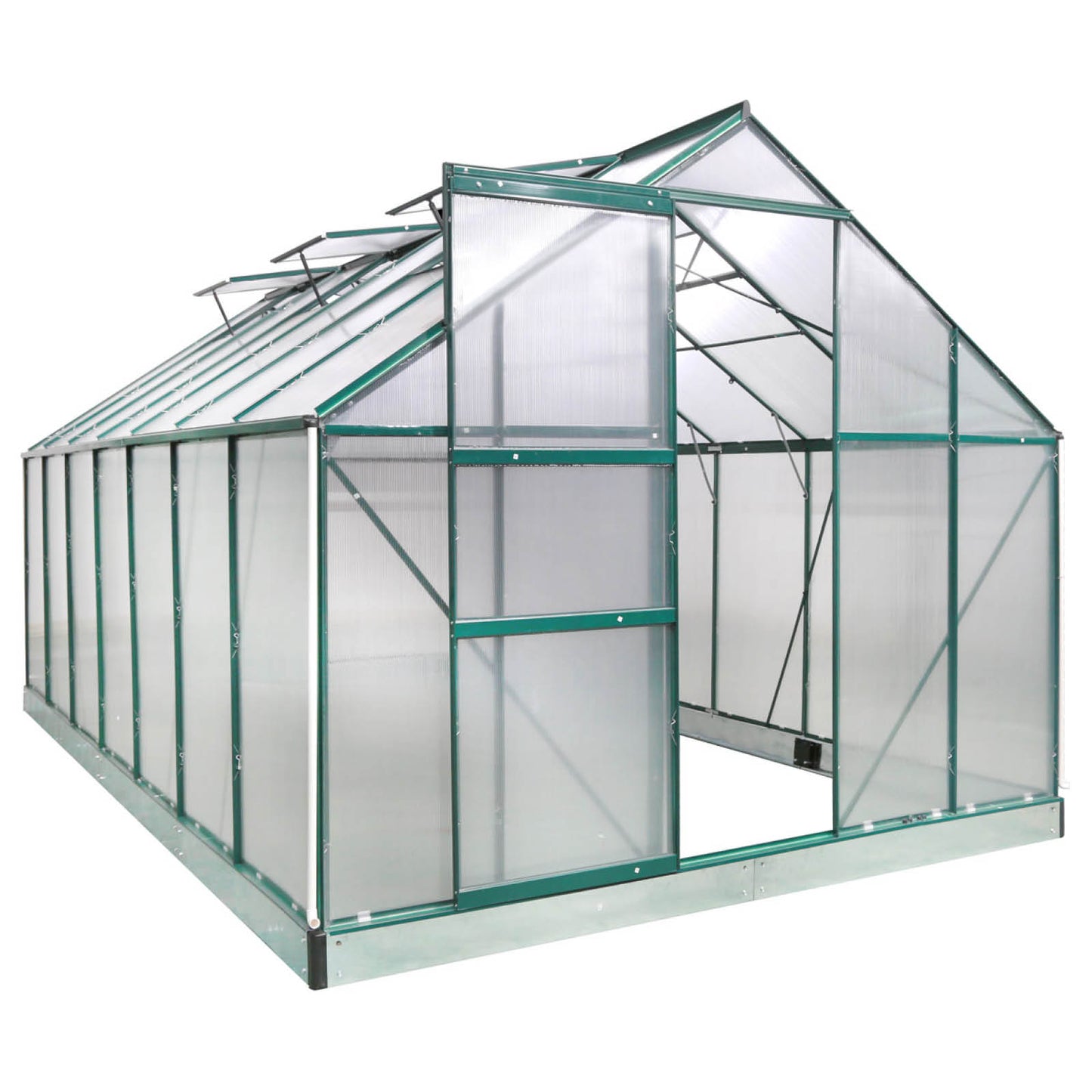 Aluminium Gewächshaus 430x250x205 grün