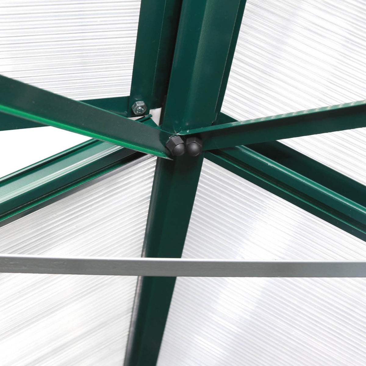 Aluminium-Gewächshaus 190x190x195 grün