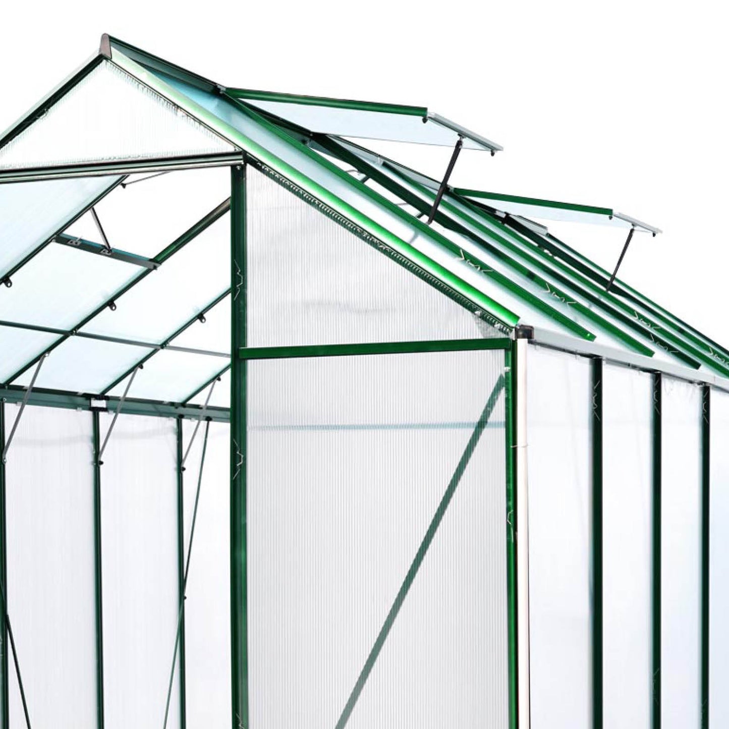 Aluminium-Gewächshaus 380x190x195 grün