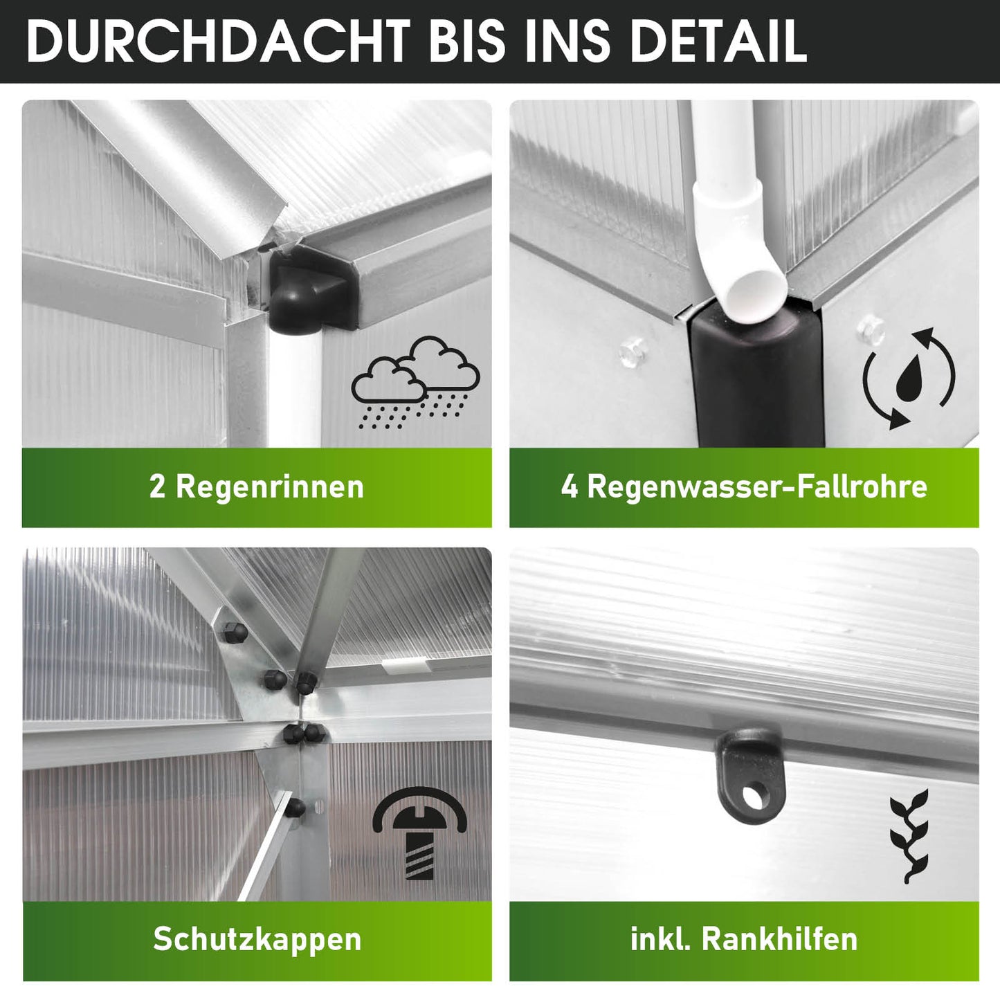 Aluminium-Gewächshaus 490x250x235