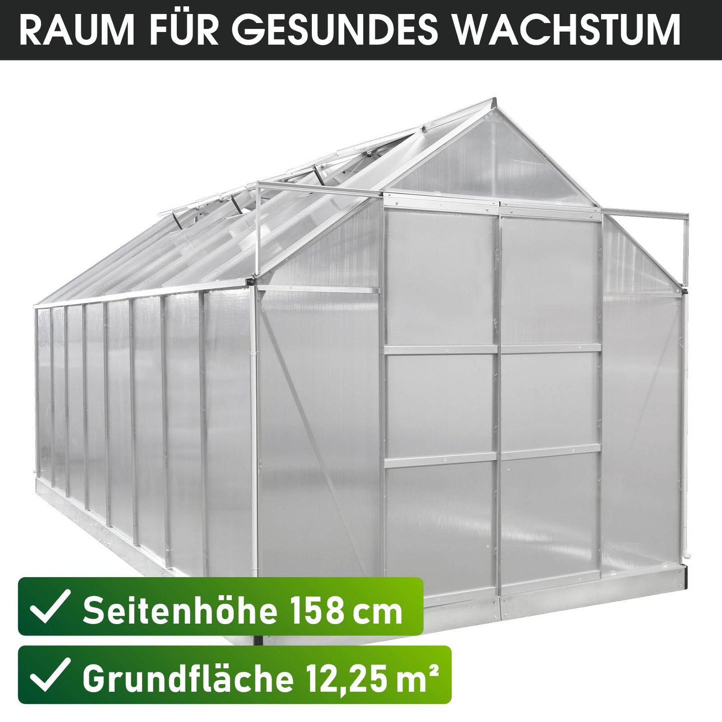 Aluminium-Gewächshaus 490x250x235