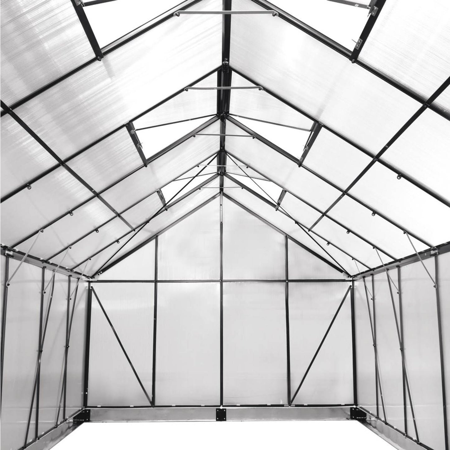 Aluminium-Gewächshaus 430x250x205 grau