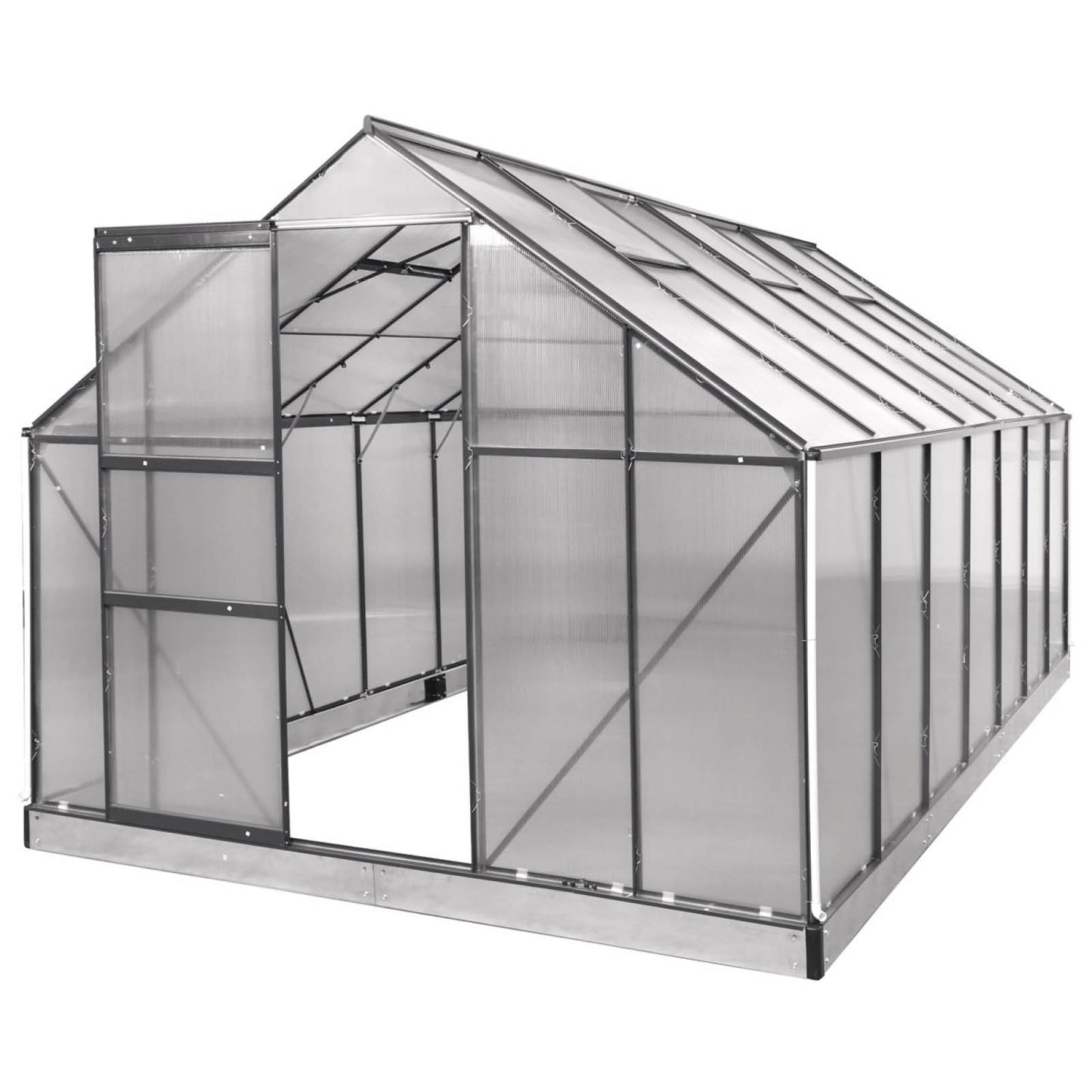 Aluminium-Gewächshaus 430x250x205 grau