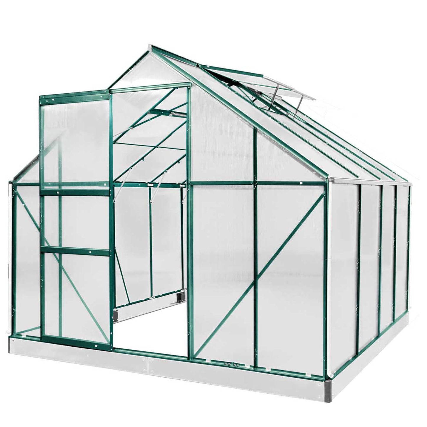 Aluminium-Gewächshaus 250x250x205 grün