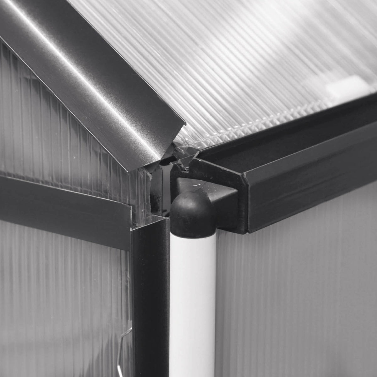 Aluminium-Gewächshaus 190x190x195 anthrazit