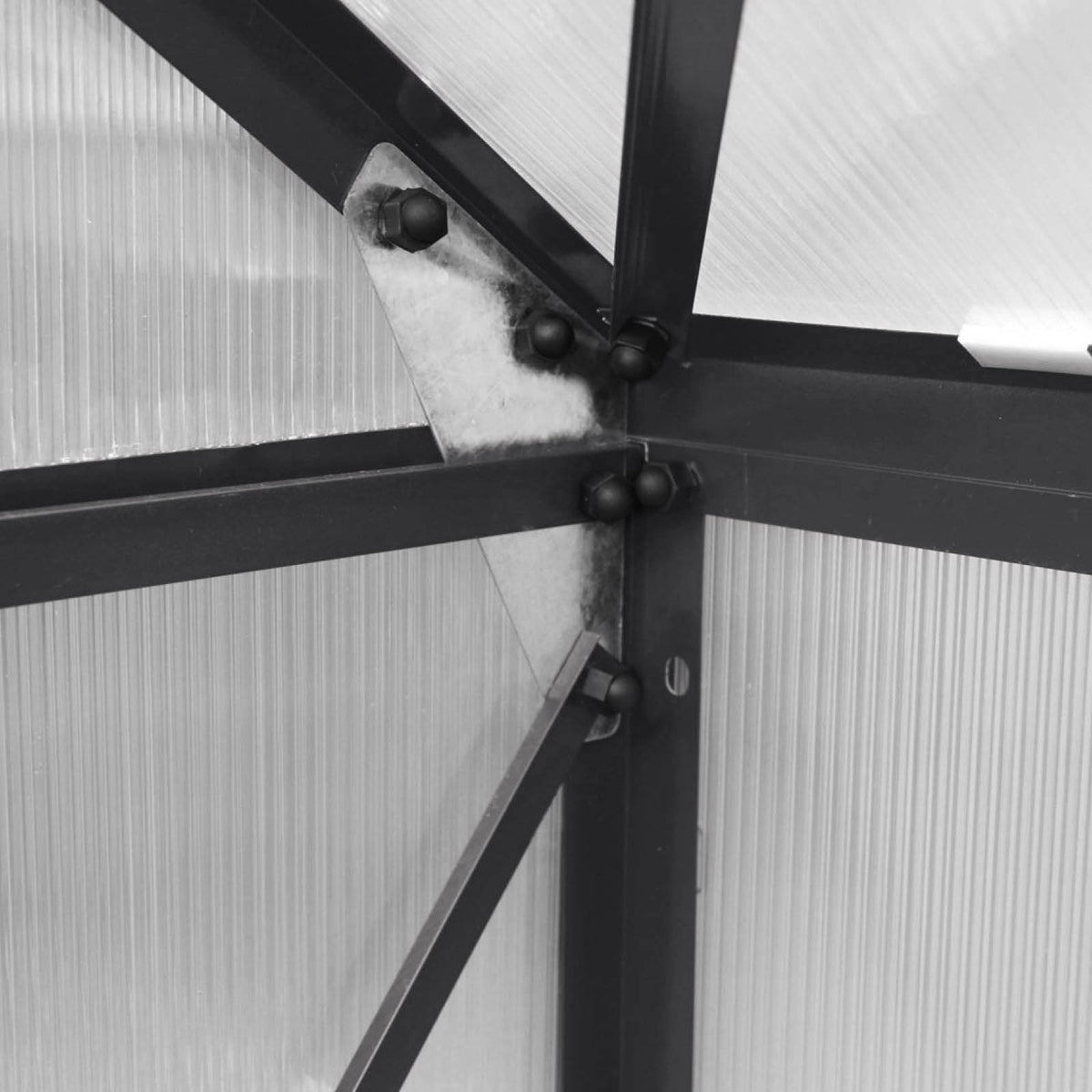 Aluminium-Gewächshaus 190x190x195 anthrazit