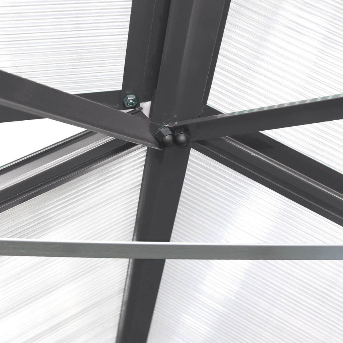 Aluminium-Gewächshaus 190x190x195 anthrazit