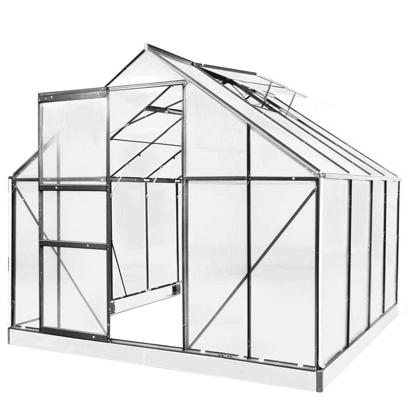 Aluminium-Gewächshaus 250x250x205 anthrazit