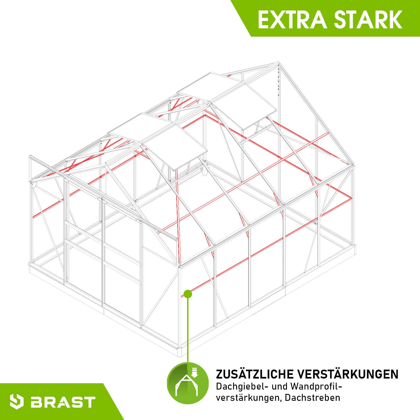 Anthrazitfarbenes Aluminium Gewächshaus mit verstärktem Rahmen, begehbares, windsicheres Gewächshaus für Garten mit Fundament.