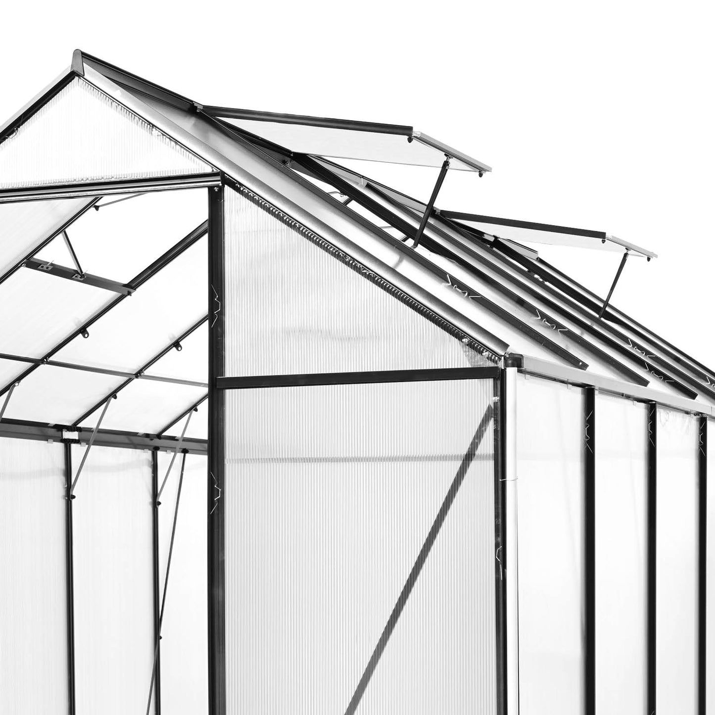 Aluminium-Gewächshaus 380x190x195 anthrazit