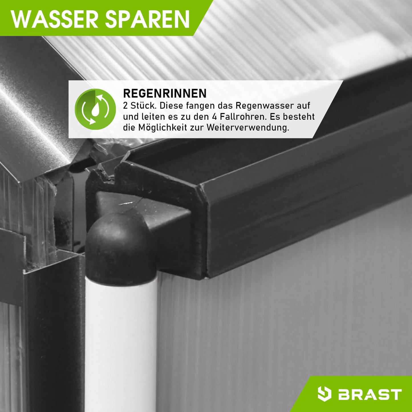Anthrazitfarbenes Aluminium Gewächshaus mit begehbarem Gewächshaus-Treibhaus und stabilem Fundament, windsicher mit.