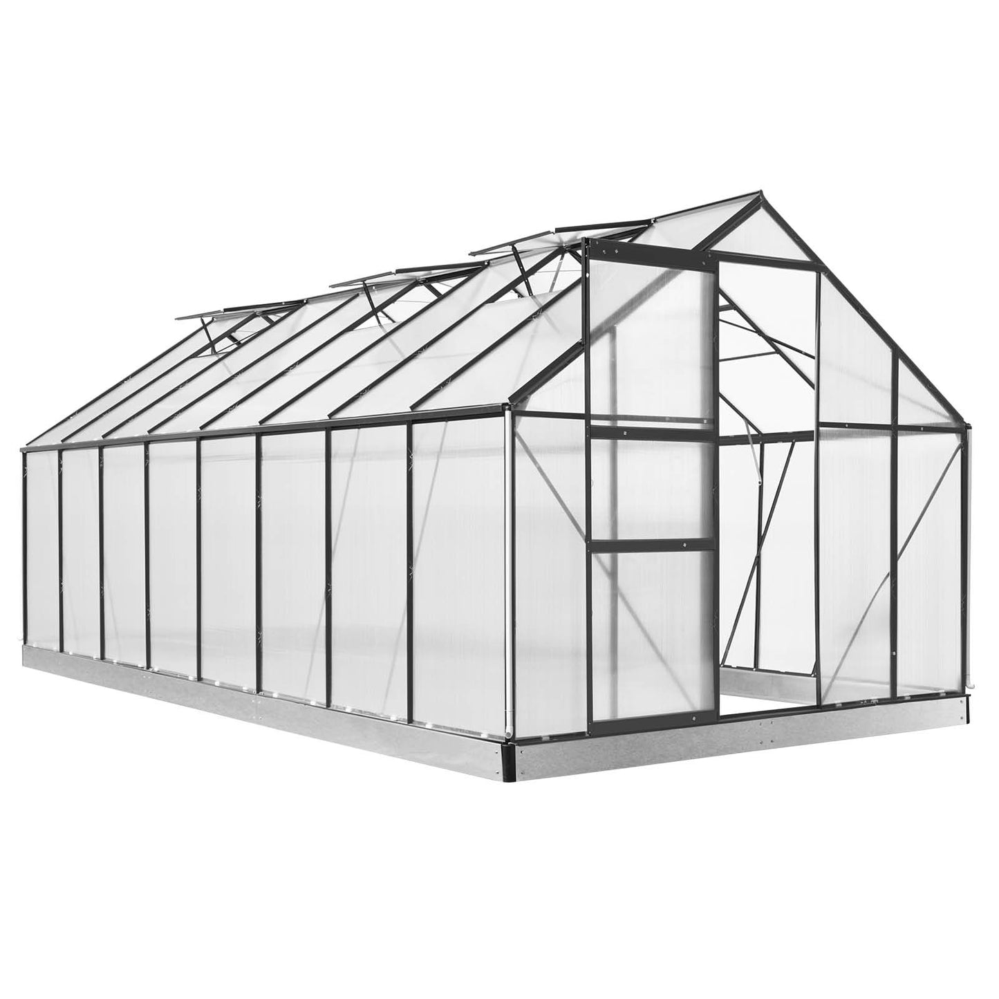 Aluminium-Gewächshaus 490x250x205 anthrazit