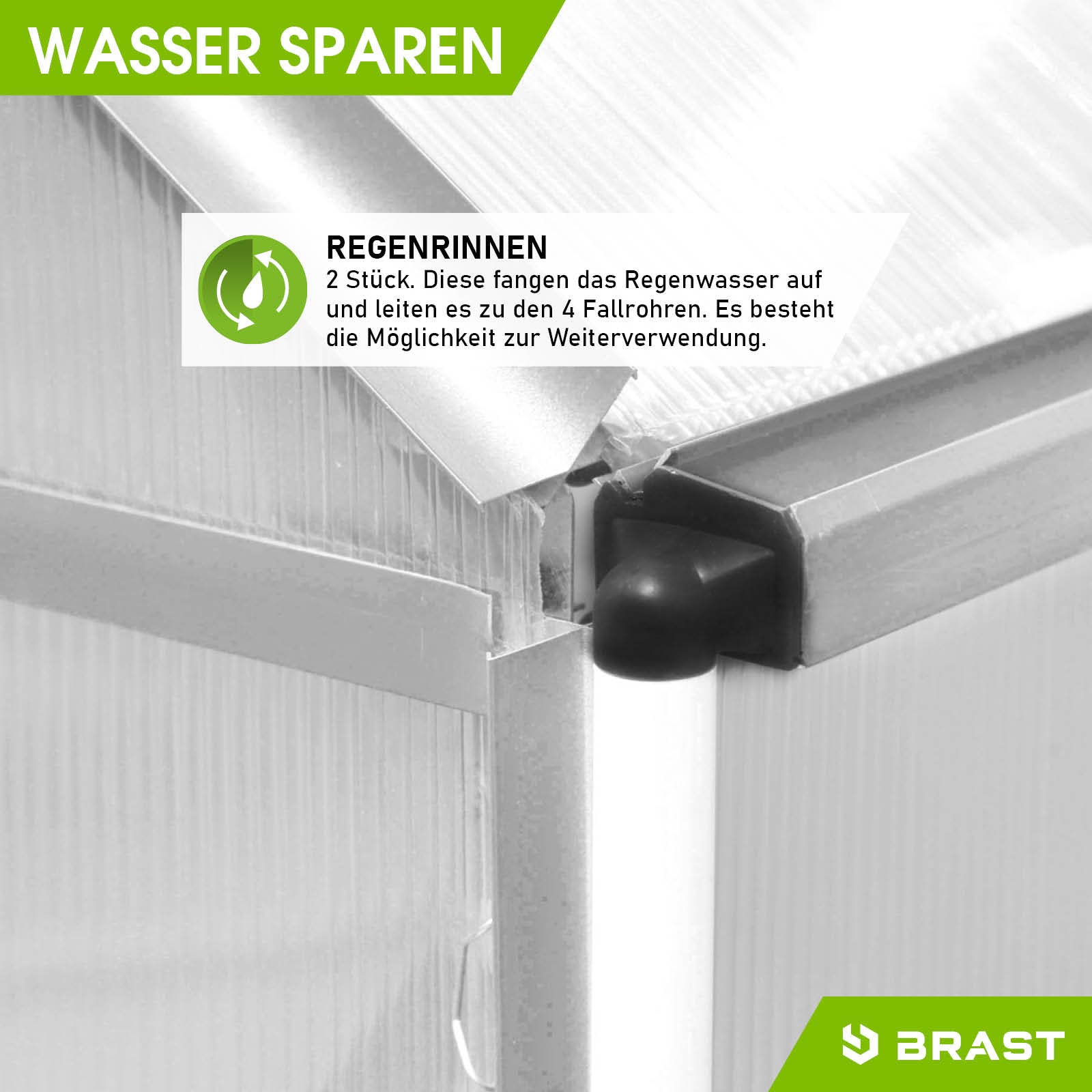 Aluminium Gewächshaus mit Fundament, transparenten Wänden und Regenrinnen, begehbares Gewächshaus für Garten, windsicheres.