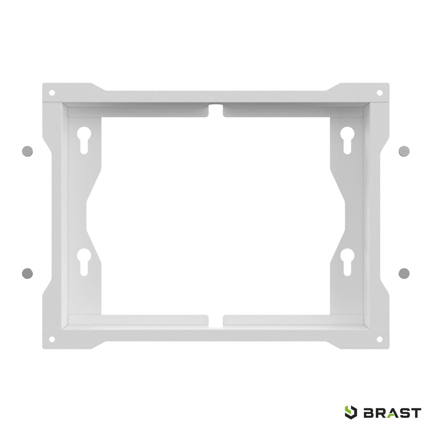 Montagehalterung aus Metall in Grau für Hybrid Infrarotheizung mit Befestigungslöchern.