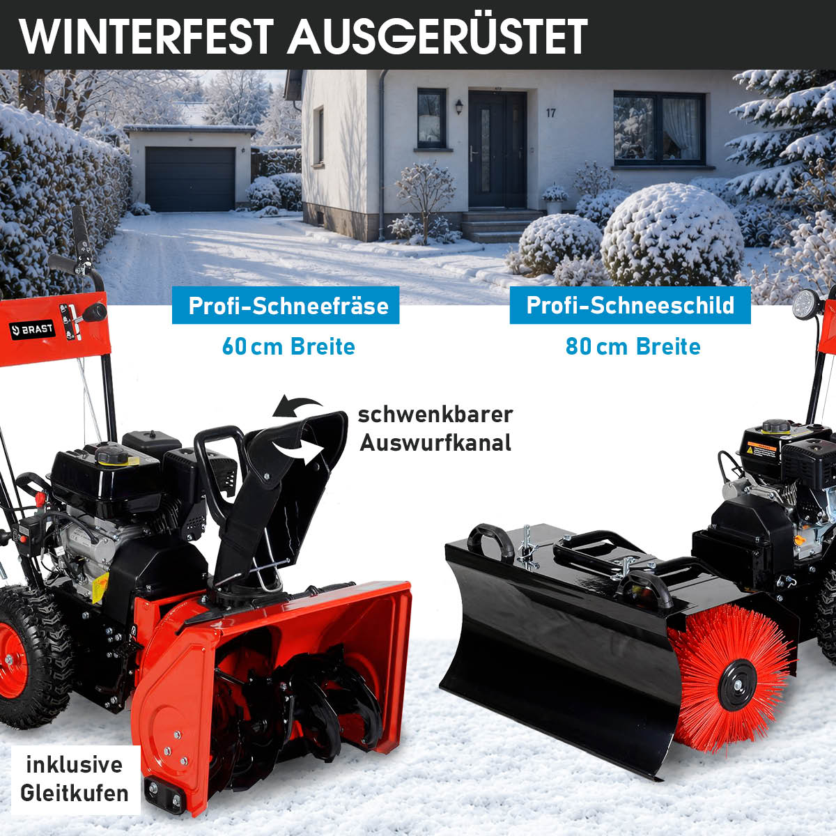 BRAST 4in1 Benzin Kehrmaschine 4100 ESTART