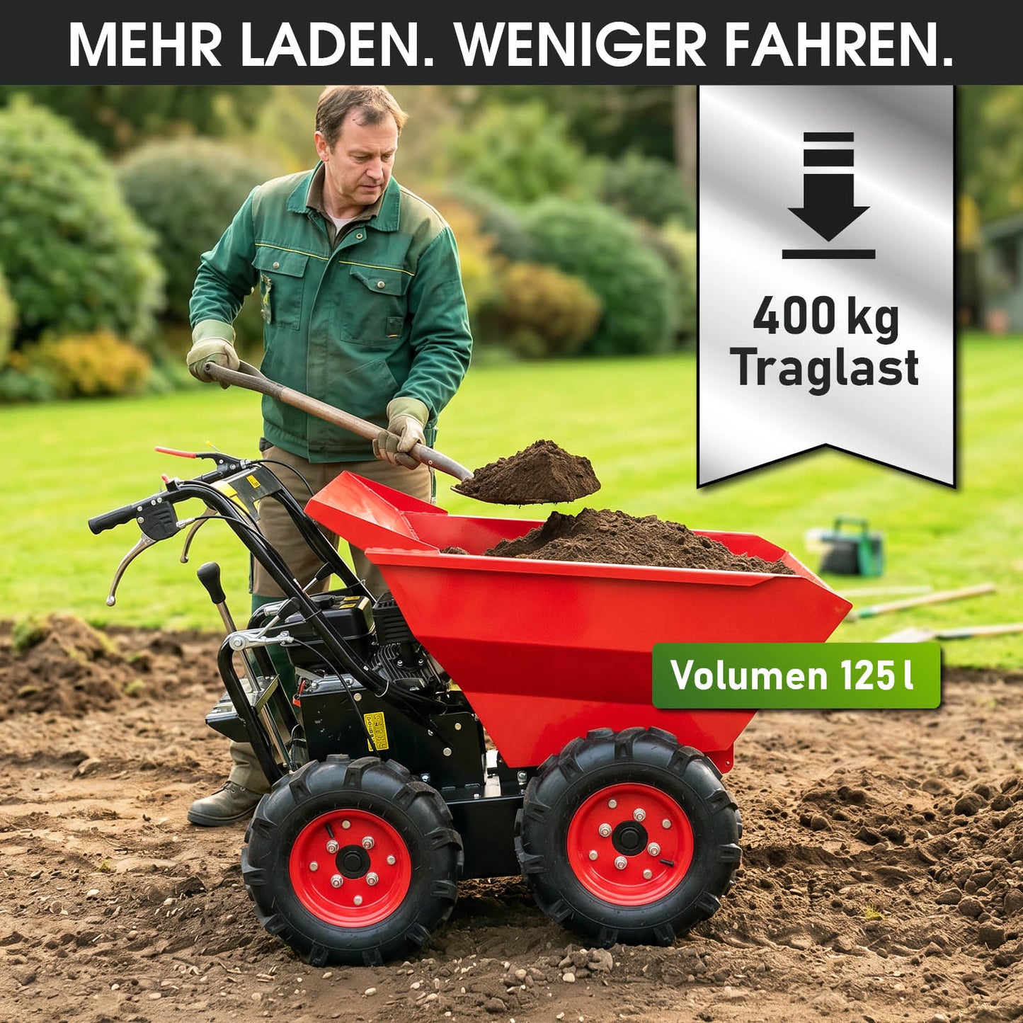BRAST Benzin Motorschubkarre 6500