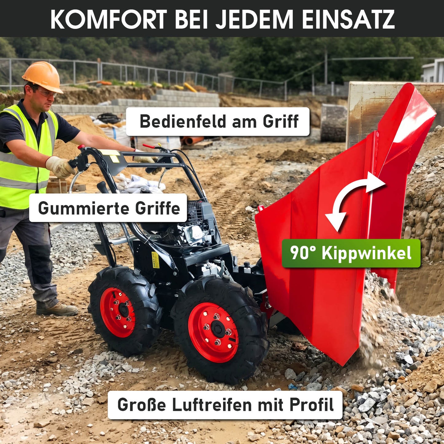 BRAST Benzin Motorschubkarre 6500